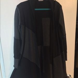 Allen Allen Patchwork Hooded Cardigan Size Sm